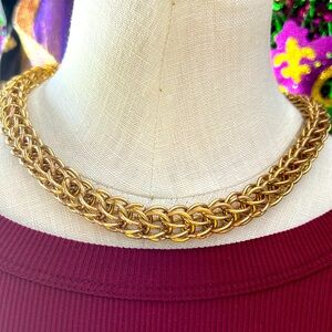Gold Braided Chunky Necklace